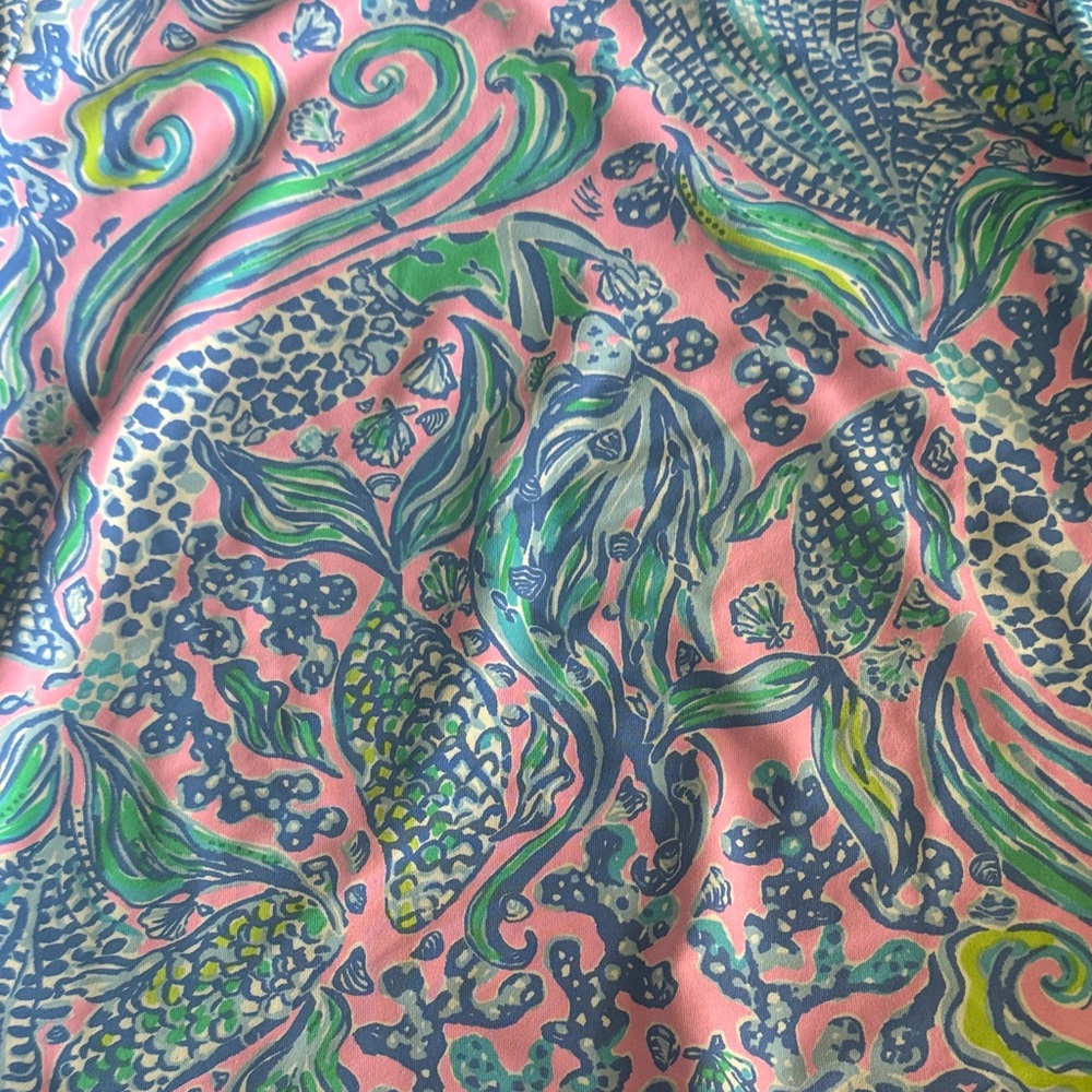 Lilly Pulitzer Pink and Blue Kids Swim Rashguard - Picture 3 of 9